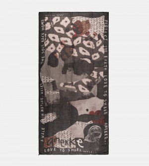 Női Anekke Amazonia Black Printed Scarf Sál | HBLVGT-506