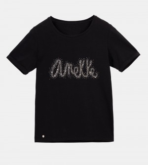 Női Anekke Black T-shirt Póló | EIRQMZ-135