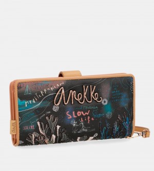 Női Anekke Coral Black Large Wallet Pénztárca | QILRBJ-092