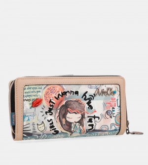 Női Anekke Fun & Music Large Printed Wallet Pénztárca | IJOFMV-462