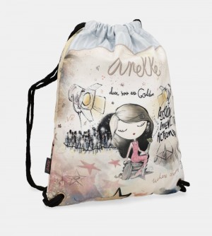 Női Anekke Hollywood Fabric Drawstring Backpack Hátizsákok | LQYPWC-486