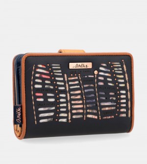 Női Anekke Nature Pachamama Medium Rfid Wallet Navy Blue Pénztárca | UCYQOJ-547