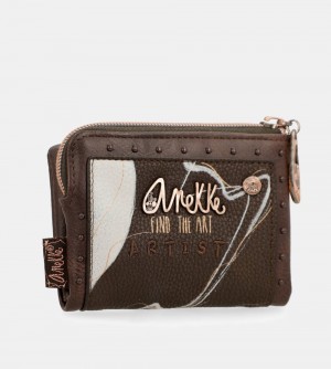 Női Anekke Nature Shodo Small Brown Rfid Wallet Pénztárca | PLFVCR-245