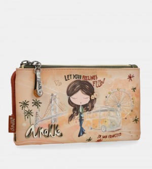 Női Anekke Peace & Love Camel Flexible Rfid Wallet Pénztárca | DKVUMP-359