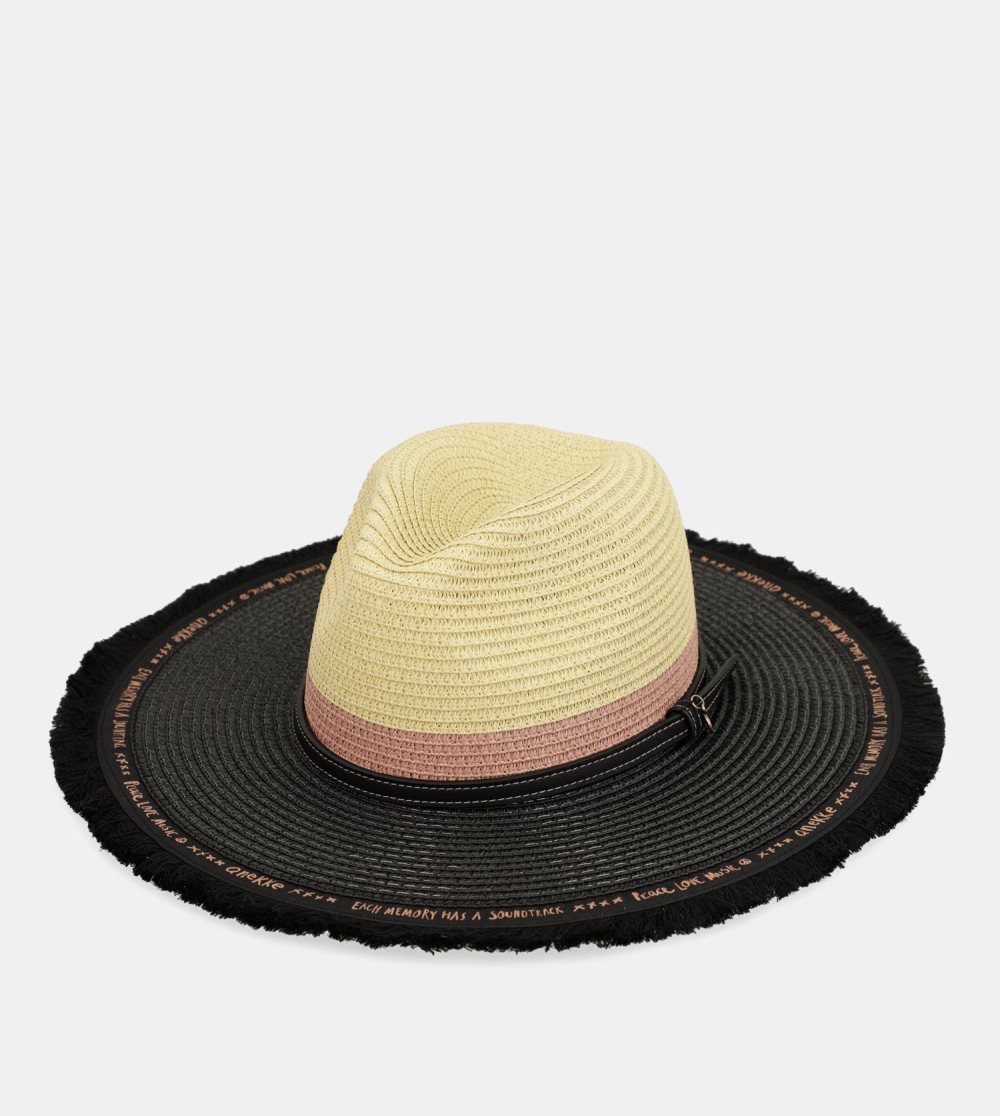 Női Anekke Contrast Raffia Hat Kalap | DJXSGE-965