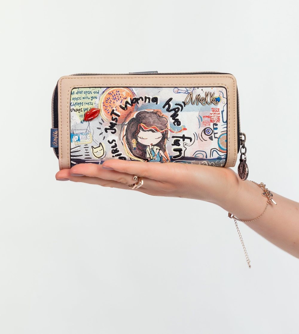 Női Anekke Fun & Music Large Printed Wallet Pénztárca | IJOFMV-462