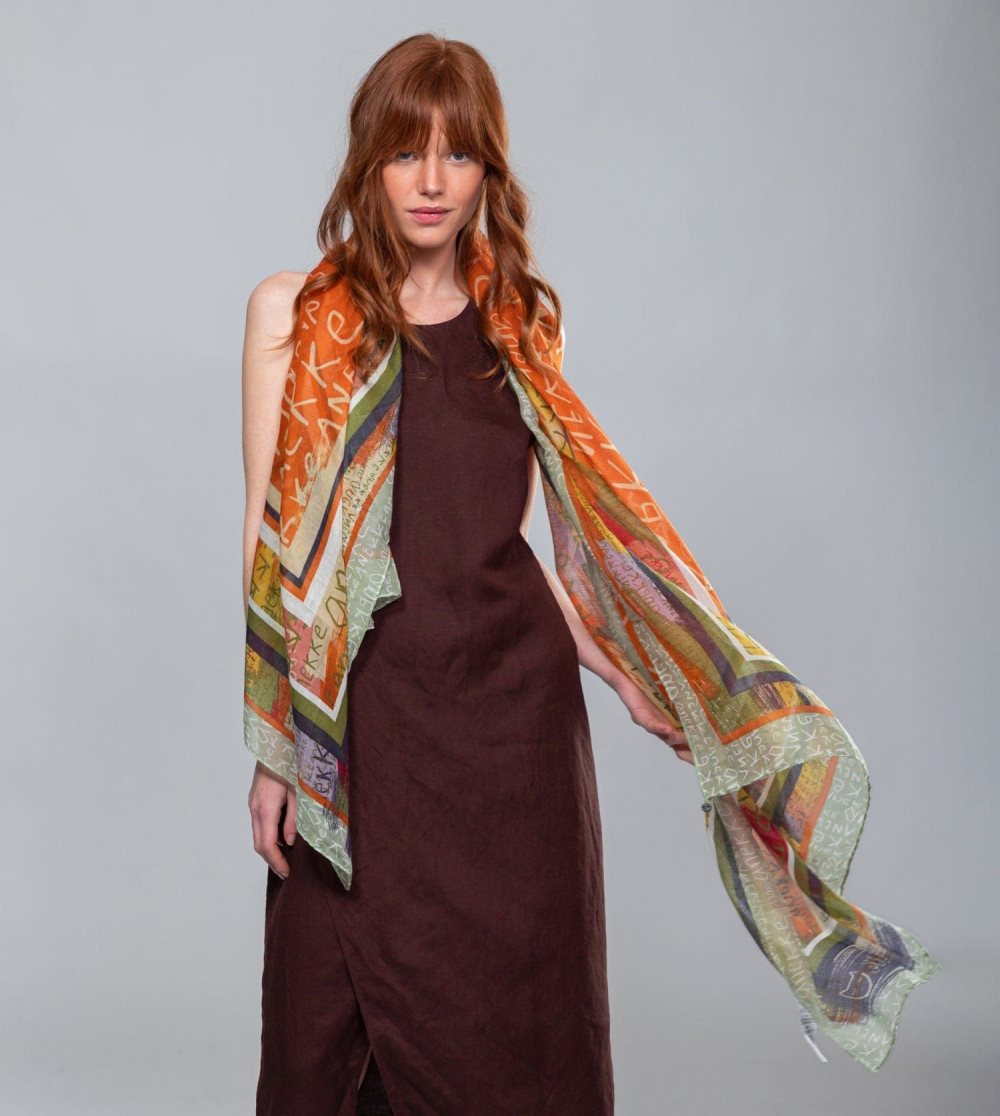 Női Anekke Magic Souls Ochre Print Scarf Sál | TUODFV-846