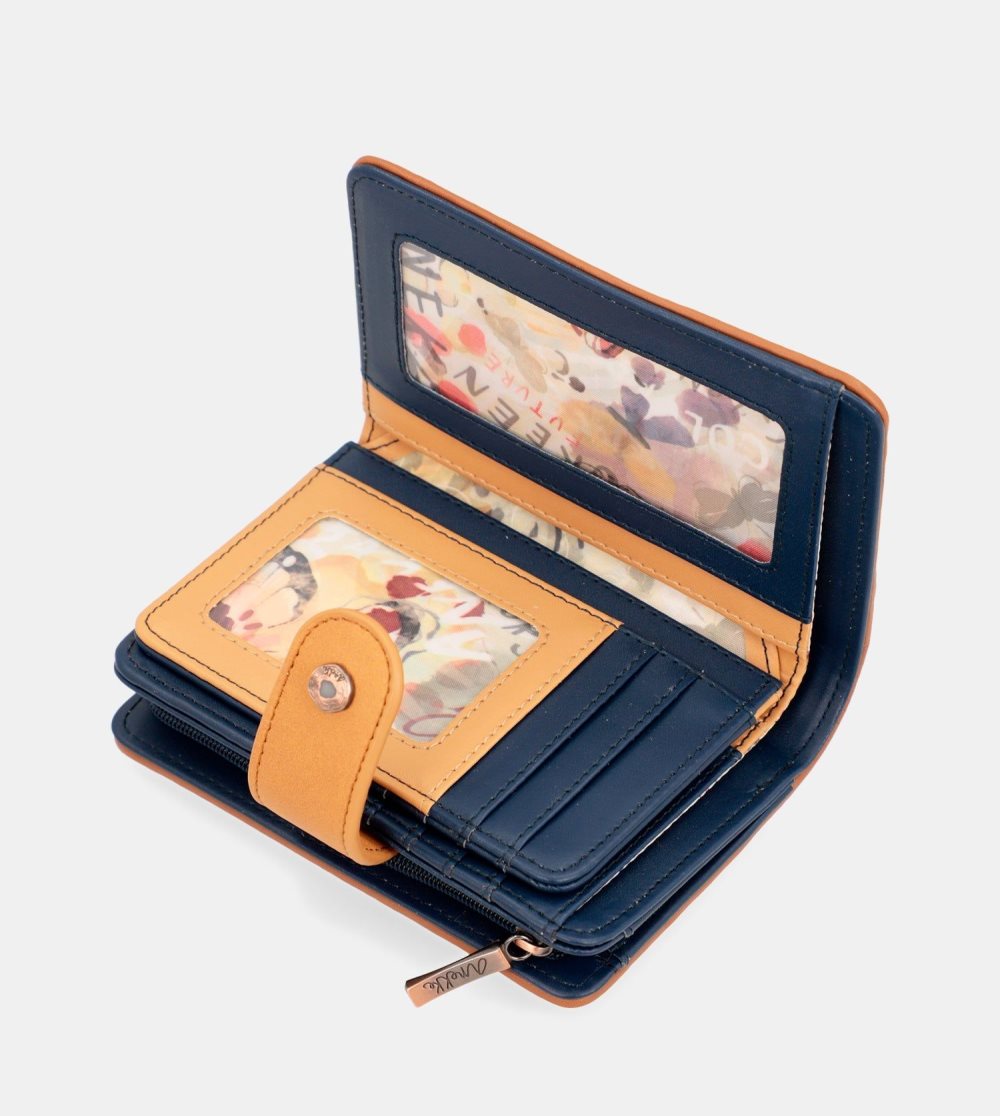 Női Anekke Nature Pachamama Medium Rfid Wallet Navy Blue Pénztárca | UCYQOJ-547