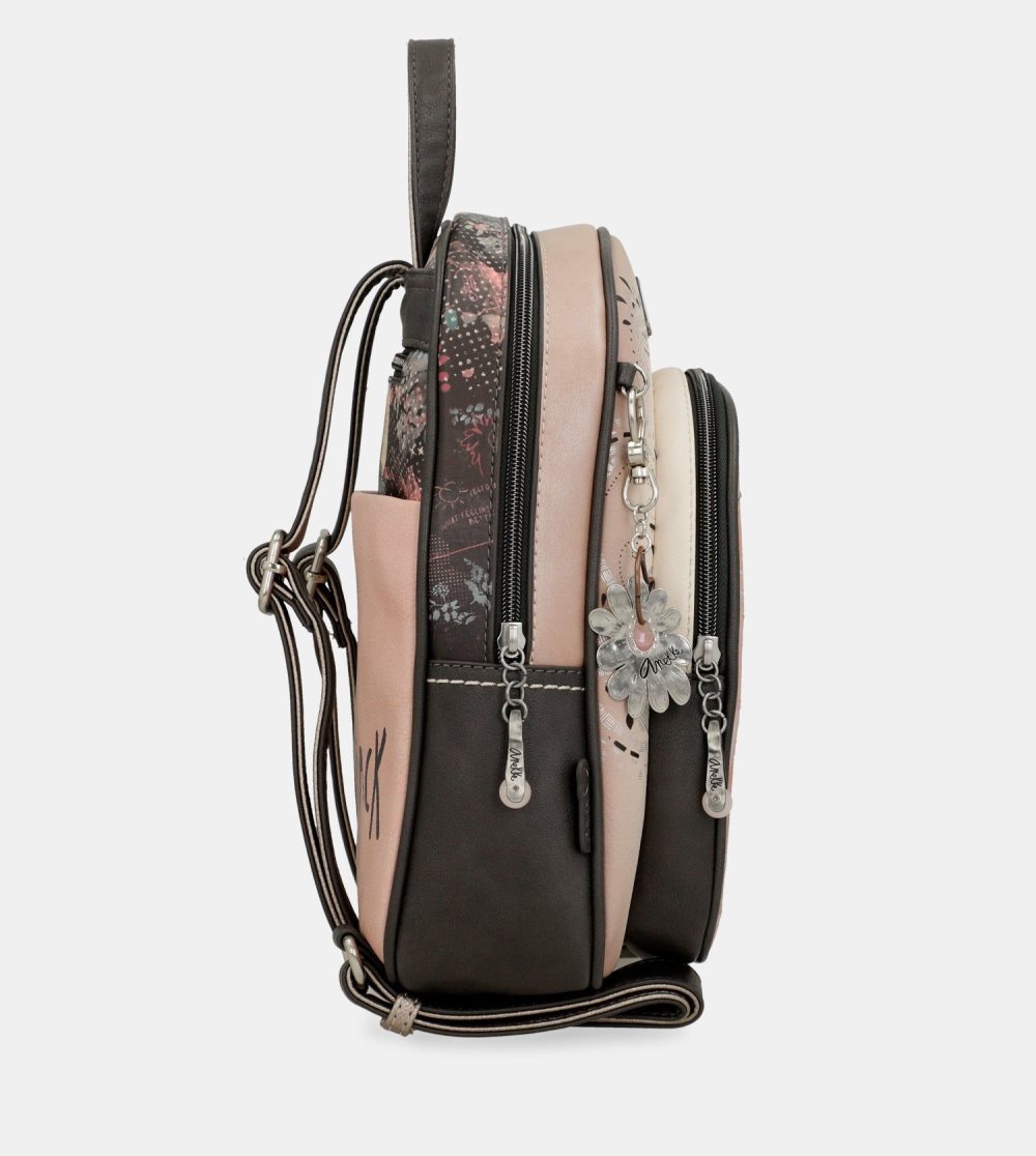 Női Anekke Peace & Love Pink Medium Backpack Hátizsákok | PCUTJF-135