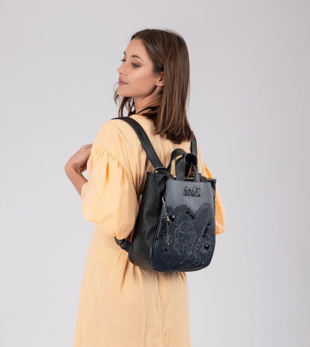 Női Anekke Studio Navy Blue Medium Backpack Hátizsákok | UIOXPK-612