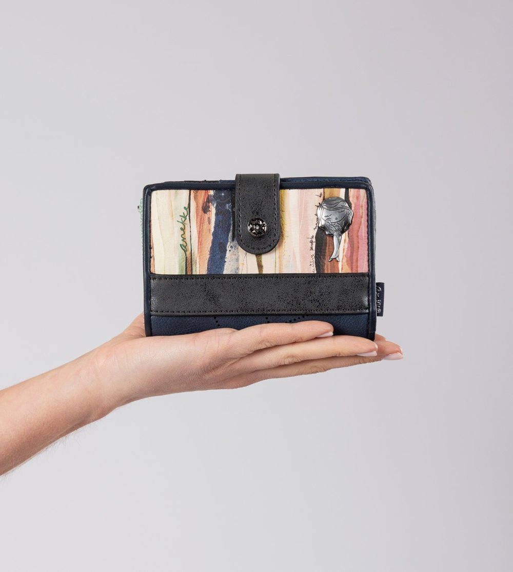 Női Anekke Studio Navy Blue Small Rfid Wallet Pénztárca | UIGPSR-463